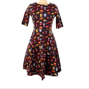 Sucrefas NWT Size 6 Fit & Flare Retro Food Print Dress